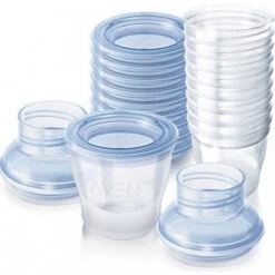 Pots De Conservation Lait Maternel – 10 Pots De 180 Ml Avec Couvercle + 2 Adaptateurs