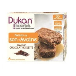 Barres De Son D’Avoine Saveur Chocolat Noisette – 6 Barres Individuelles